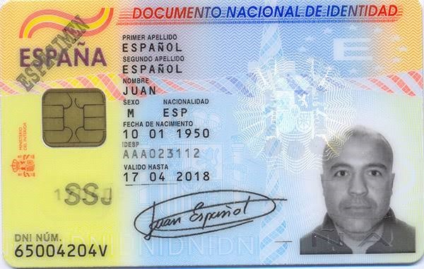 Spanish DNI front