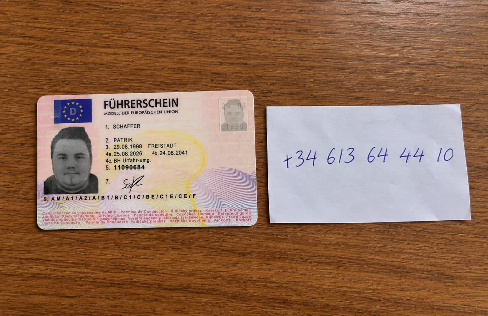 Austria driving licence front