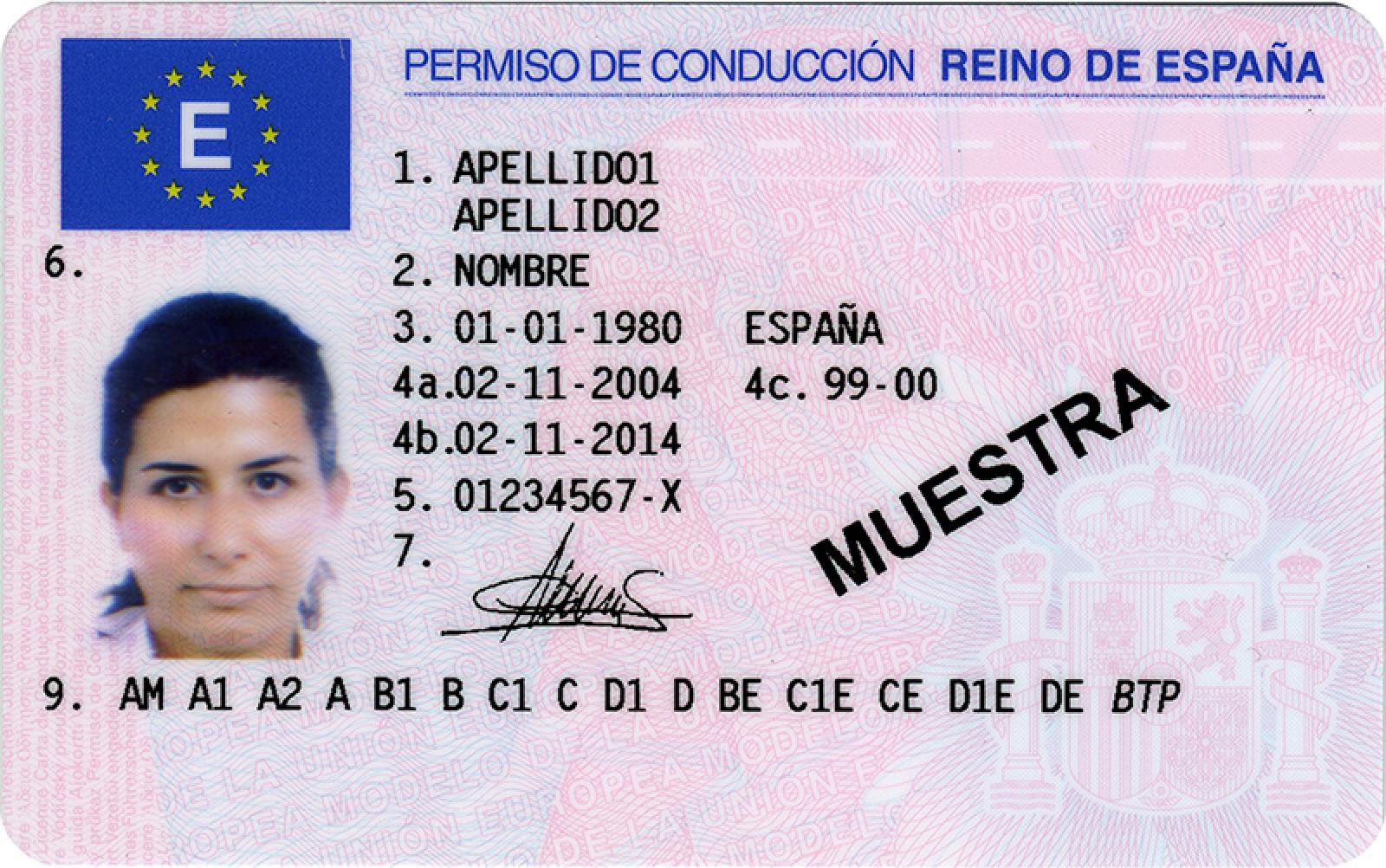 Spain driving licence front